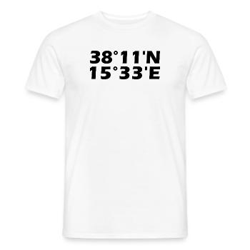 Messina Koordinaten - Männer T-Shirt - Weiß - Vorne - AI Model Male 178 dark (178cm)