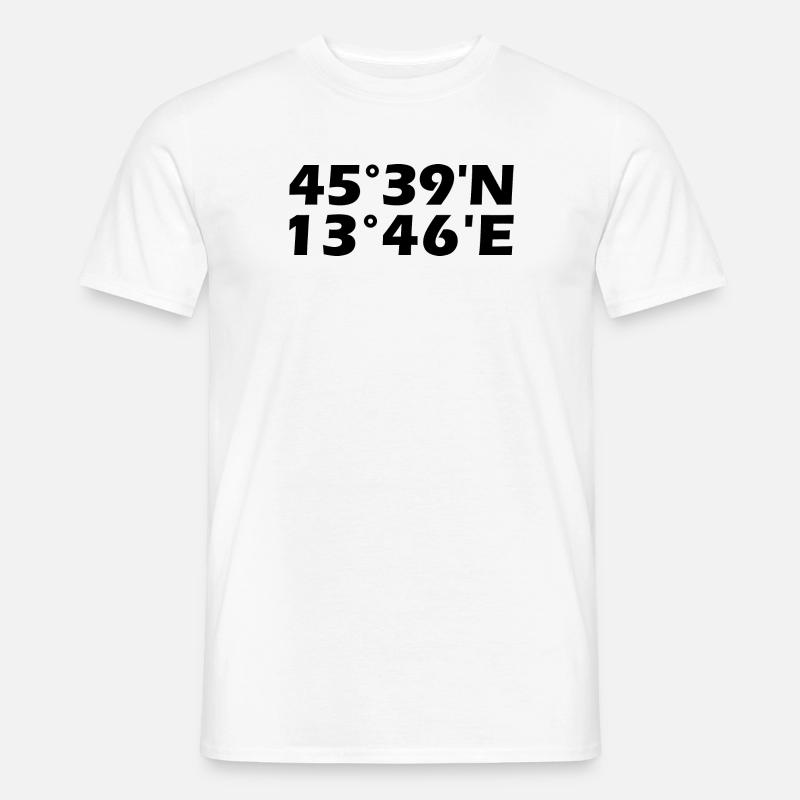 Coordonnées de Trieste - T-shirt homme - blanc