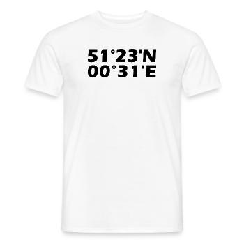 Chatham Koordinaten - Männer T-Shirt - Weiß - Vorne - AI Model Male 178 dark (178cm)