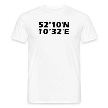 Wolfenbüttel Koordinaten - Männer T-Shirt - Weiß - Vorne - AI Model Male 178 dark (178cm)