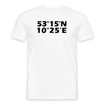 Coordonnées de Lüneburg - T-shirt homme - blanc - Devant - AI Model Male 178 dark (178cm)