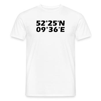 Coordonnées garbsen - T-shirt homme - blanc - Devant - AI Model Male 178 dark (178cm)