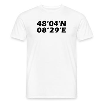 Coordonnées de Villingen-Schwenningen - T-shirt homme - blanc - Devant - AI Model Male 178 dark (178cm)