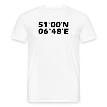 Coordonnées de Pulheim - T-shirt homme - blanc - Devant - AI Model Male 178 dark (178cm)