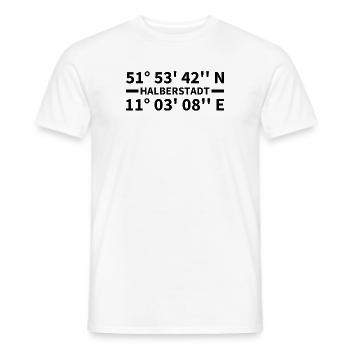 Halberstadt Coordinates - Men's T-Shirt - white - Front - AI Model Male 178 dark (178cm)