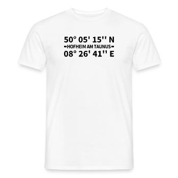 Hofheim am Taunus Koordinaten - Männer T-Shirt - Weiß - Vorne - AI Model Male 178 dark (178cm)