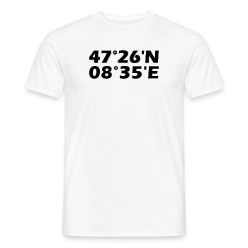 Kloten Koordinaten - Männer T-Shirt - Weiß - Vorne - AI Model Male 178 dark (178cm)
