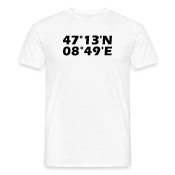Rapperswil-Jona Koordinaten - Männer T-Shirt - Weiß - Vorne - AI Model Male 178 dark (178cm)