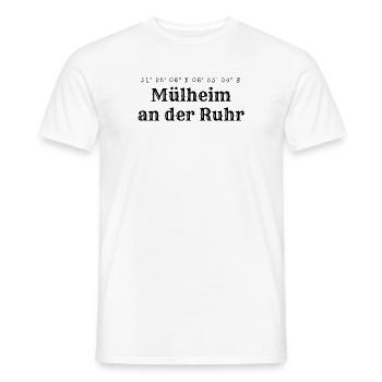 Mülheim an der Ruhr Koordinaten - Männer T-Shirt - Weiß - Vorne - AI Model Male 178 dark (178cm)