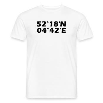 Haarlemmermeer coordinates - Men's T-Shirt - white - Front - AI Model Male 178 dark (178cm)