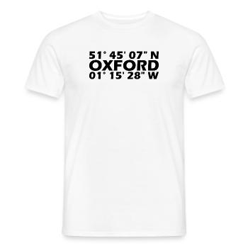 Oxford Koordinaten - Männer T-Shirt - Weiß - Vorne - AI Model Male 178 dark (178cm)
