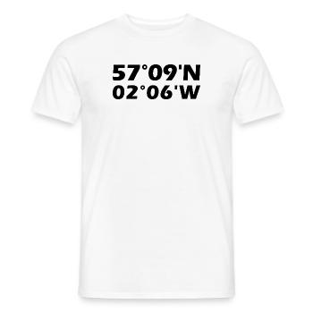 Aberdeen coordinates - Men's T-Shirt - white - Front - AI Model Male 178 dark (178cm)