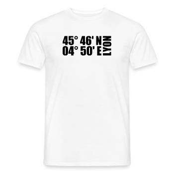 Lyon Koordinaten - Männer T-Shirt - Weiß - Vorne - AI Model Male 178 dark (178cm)