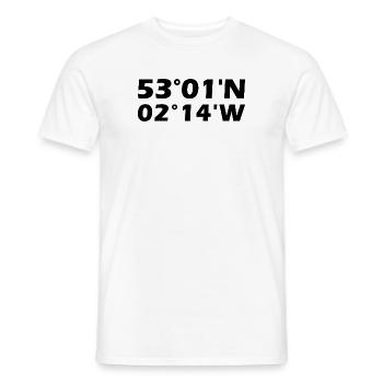 Newcastle-under-Lyme Koordinaten - Männer T-Shirt - Weiß - Vorne - AI Model Male 178 dark (178cm)