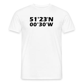 Rochester Koordinaten - Männer T-Shirt - Weiß - Vorne - AI Model Male 178 dark (178cm)