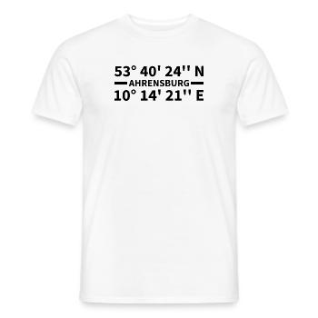 Coordonnées d’Ahrensburg - T-shirt homme - blanc - Devant - AI Model Male 178 dark (178cm)
