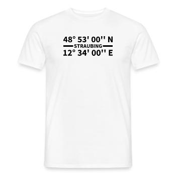 Straubing Koordinaten - Männer T-Shirt - Weiß - Vorne - AI Model Male 178 dark (178cm)