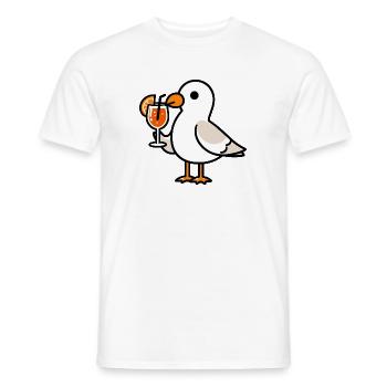 Mer du Nord Mouette Apéritif Aperoli Spritz Campari Boisson - T-shirt homme - blanc - Devant - AI Model Male 178 dark (178cm)