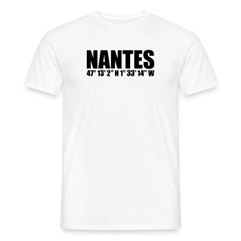 Nantes Koordinaten - Männer T-Shirt - Weiß - Vorne - AI Model Male 178 dark (178cm)