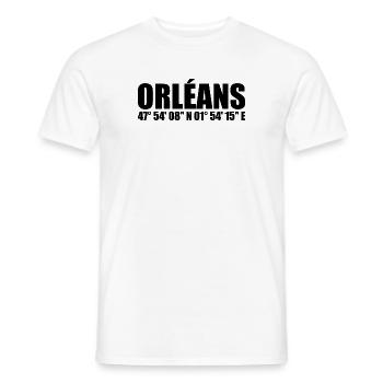 Coordonnées d’Orléans - T-shirt homme - blanc - Devant - AI Model Male 178 dark (178cm)