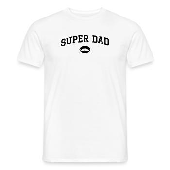 Super dad mustache - Men's T-Shirt - white - Front - AI Model Male 178 dark (178cm)