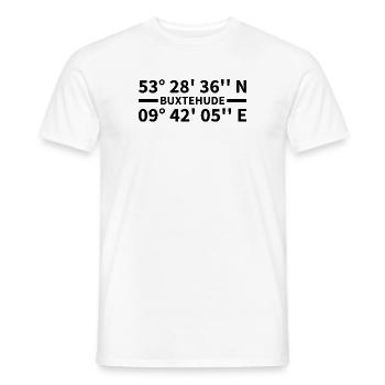 Buxtehude Coordinates - Men's T-Shirt - white - Front - AI Model Male 178 dark (178cm)