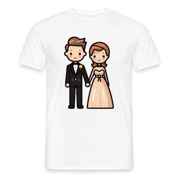 Mariage des jeunes mariés - T-shirt homme - blanc - Devant - AI Model Male 178 dark (178cm)