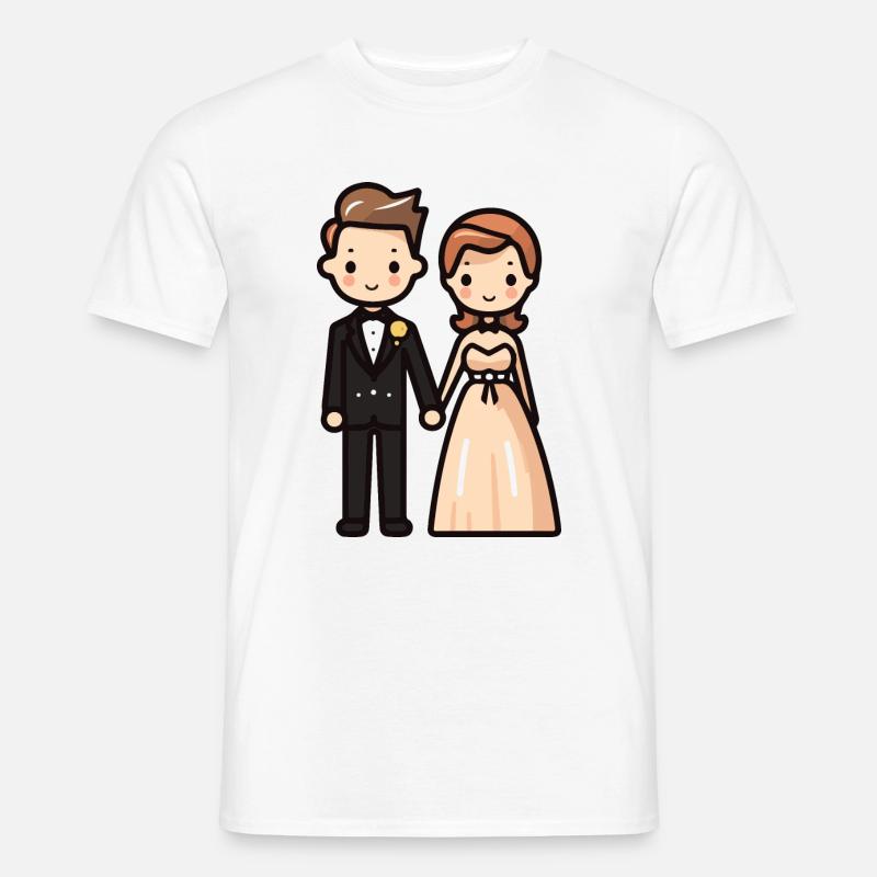 Nygifte bryllup - Mænd T-shirt - hvid