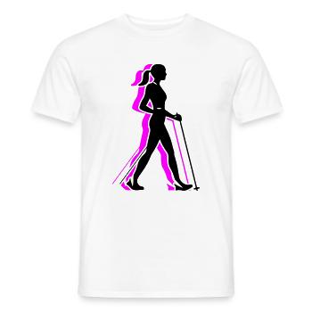 Nordic Walking Woman Icon - Men's T-Shirt - white - Front - AI Model Male 178 dark (178cm)