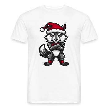 Wolf Christmas - Men's T-Shirt - white - Front - AI Model Male 178 dark (178cm)