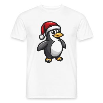 Penguin Christmas - Men's T-Shirt - white - Front - AI Model Male 178 dark (178cm)