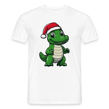 Alligator Weihnachten Christmas - Men's T-Shirt - white - Front - AI Model Male 178 dark (178cm)