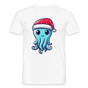 Jellyfish Christmas Cute - Men's T-Shirt - white - Front - AI Model Male 178 dark (178cm)
