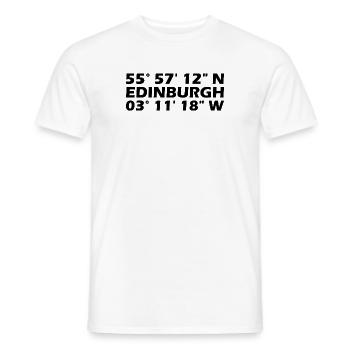 Coordonnées d’Édimbourg - T-shirt homme - blanc - Devant - AI Model Male 178 dark (178cm)
