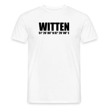 Witten Koordinaten - Männer T-Shirt - Weiß - Vorne - AI Model Male 178 dark (178cm)