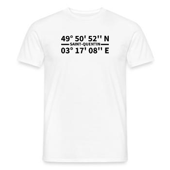 Saint-Quentin Koordinaten - Männer T-Shirt - Weiß - Vorne - AI Model Male 178 dark (178cm)