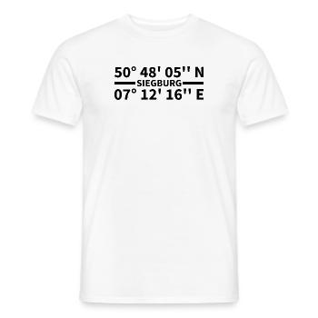 Siegburg Koordinaten - Männer T-Shirt - Weiß - Vorne - AI Model Male 178 dark (178cm)