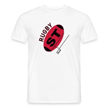 rugby - T-shirt homme - blanc - Devant - AI Model Male 178 dark (178cm)