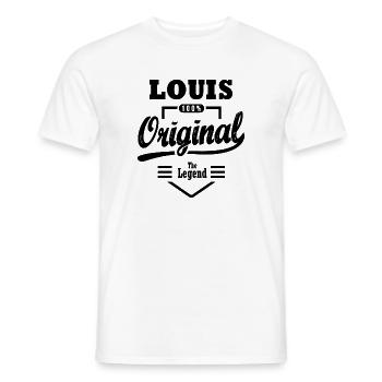 Name LOUIS personalized birthday gift Christmas - Men's T-Shirt - white - Front - AI Model Male 178 dark (178cm)