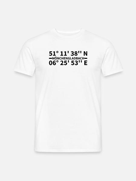 Mönchengladbach Koordinaten - Männer T-Shirt - Weiß