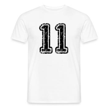 11 - Men's T-Shirt - white - Front - AI Model Male 178 dark (178cm)