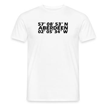 Aberdeen coordinates - Men's T-Shirt - white - Front - AI Model Male 178 dark (178cm)