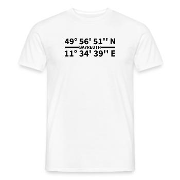 Bayreuth Koordinaten - Männer T-Shirt - Weiß - Vorne - AI Model Male 178 dark (178cm)
