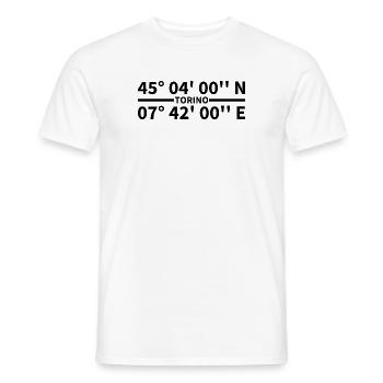 Coordonnées de Turin - T-shirt homme - blanc - Devant - AI Model Male 178 dark (178cm)