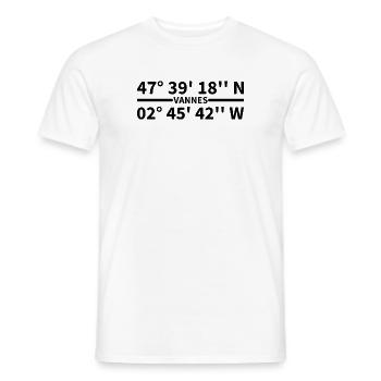 Vannes coordinates - Men's T-Shirt - white - Front - AI Model Male 178 dark (178cm)