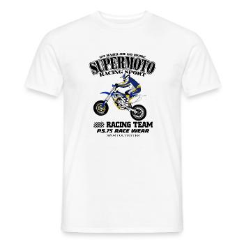 Supermoto - Supermotard - T-shirt homme - blanc - Devant - AI Model Male 178 dark (178cm)