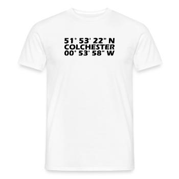 Coordonnées de Colchester - T-shirt homme - blanc - Devant - AI Model Male 178 dark (178cm)