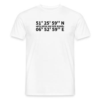 Mülheim an der Ruhr Koordinaten - Männer T-Shirt - Weiß - Vorne - AI Model Male 178 dark (178cm)