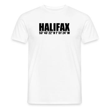 Halifax Koordinaten - Männer T-Shirt - Weiß - Vorne - AI Model Male 178 dark (178cm)