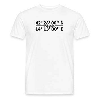 Coordonnées de Pescara - T-shirt homme - blanc - Devant - AI Model Male 178 dark (178cm)